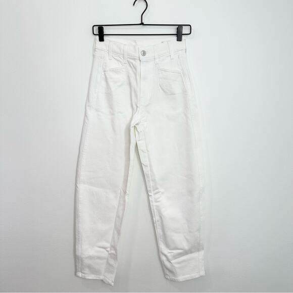 AYR The Beat Barrel Leg Ankle Crop Jean in Tofu White NEW size 23 - Picture 2 of 10